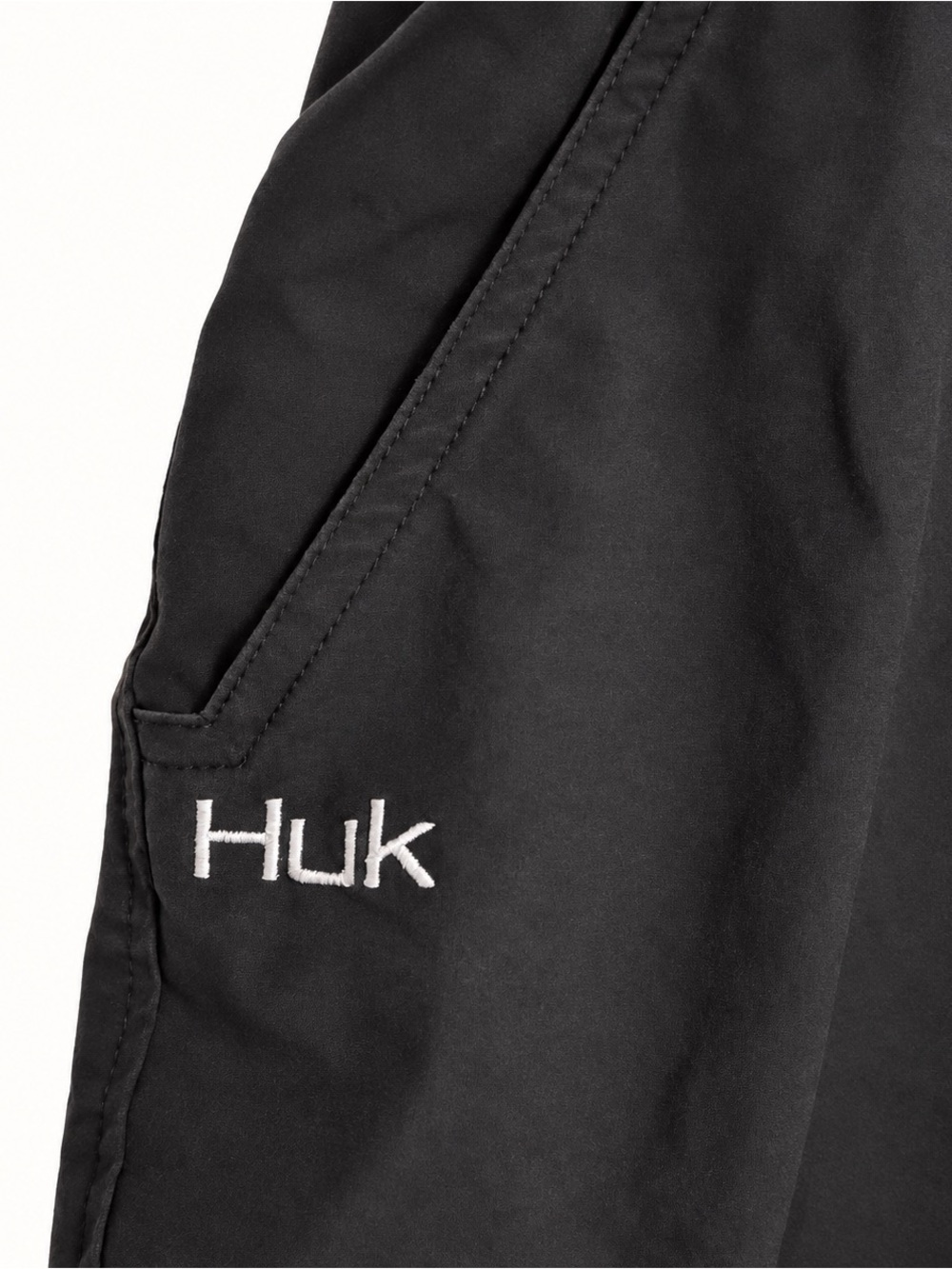 Huk Black Men's Cargo Shorts with Zip Pocket - Picture 3 of 5